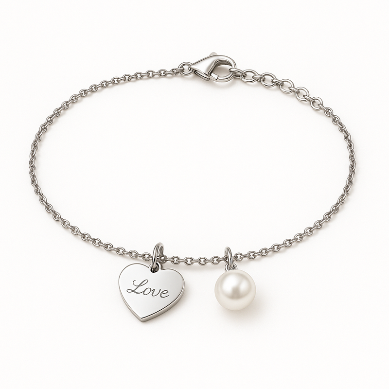 Boost Your Jewelry Business with Dainty Romantic Heart Bracelets, Personalized Pearl Charm Bracelets, and Stainless Steel Love Heart Engraving Customization Boost Your Jewelry Business with Dainty Romantic Heart Bracelets, Personalized Pearl Charm Bracelets, and Stainless Steel Love Heart Engraving Customization