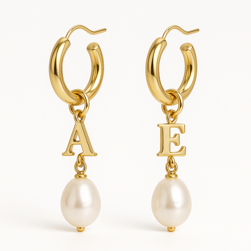 Trendy Personalized Pearl Earrings, Dainty Gold Hoop Earrings, and Waterproof Stainless Steel Charm Earrings: Custom Jewelry Solutions for Your Wholesale Business