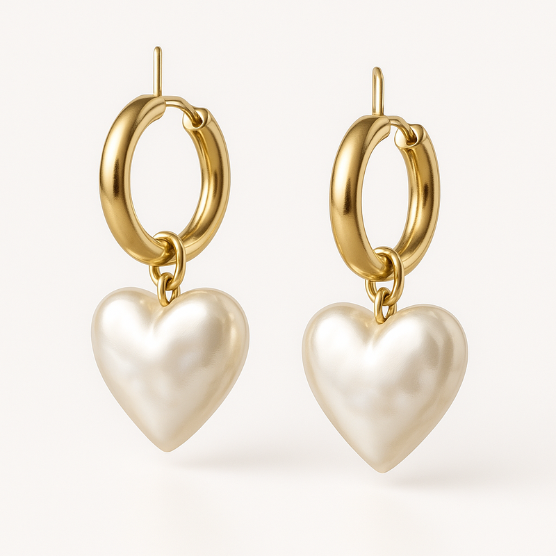 Trendy Personalized Pearl Heart Earrings, Custom Gold Hoop Earrings, and Waterproof Stainless Steel Charm Earrings: Elevating Your Jewelry Brand with OEM/ODM Solutions