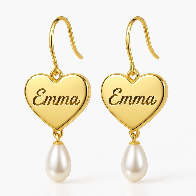 Trendy Personalized Pearl Earrings, Custom Gold Hoop Earrings & Waterproof Stainless Steel Heart Earrings: Unlock Customization for Your Jewelry Business