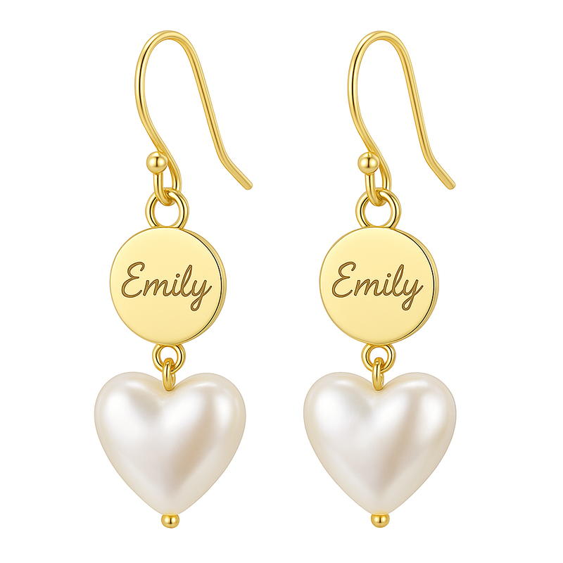 Trendy Personalized Pearl Heart Earrings: A Must-Have Customizable Jewelry Piece for Wholesale, Plus Waterproof Stainless Steel Hoop and Custom Gold Hoop Earrings