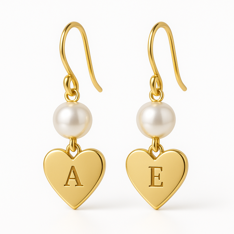 Trendy Personalized Pearl Heart Earrings, Custom Gold Hoop Earrings, and Waterproof Stainless Steel Heart Charms: The Perfect Wholesale Jewelry for Business Growth