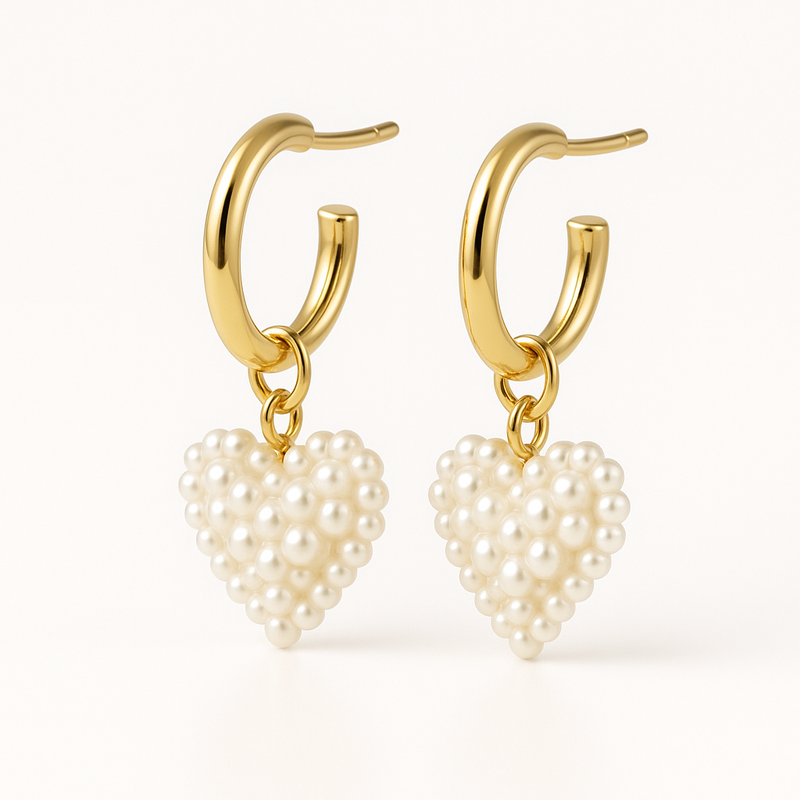 Trendy Personalized Pearl Heart Earrings: Customization and Wholesale Opportunities for Dainty Gold Hoop and Waterproof Stainless Steel Charm Earrings