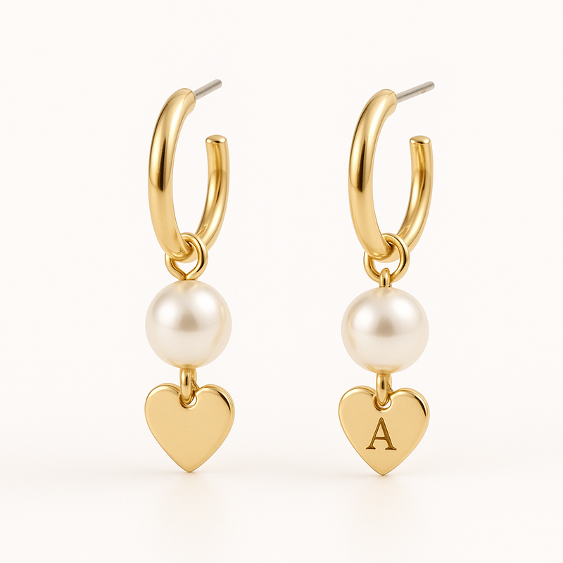 Trendy Dainty Pearl Heart Hoop Earrings, Personalized Gold Charm Earrings, and Waterproof Stainless Steel Small Hoop Earrings: The Latest Trends for Wholesale Jewelry Manufacturing