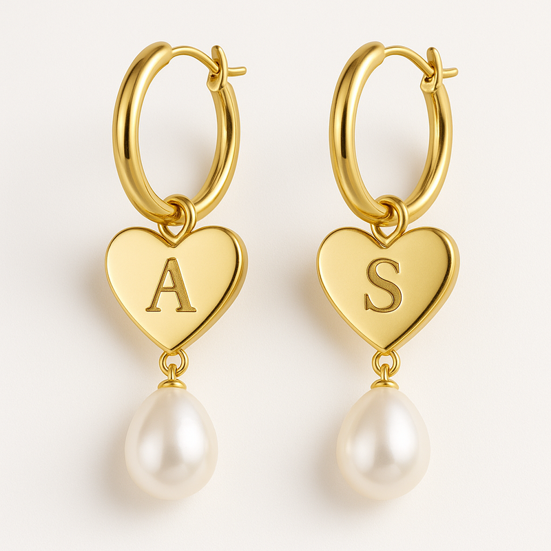 Trendy Personalized Pearl Heart Earrings, Custom Gold Hoop Earrings, and Waterproof Stainless Steel Earrings for Wholesale Success 8 Trendy Personalized Pearl Heart Earrings, Custom Gold Hoop Earrings, and Waterproof Stainless Steel Earrings for Wholesale Success