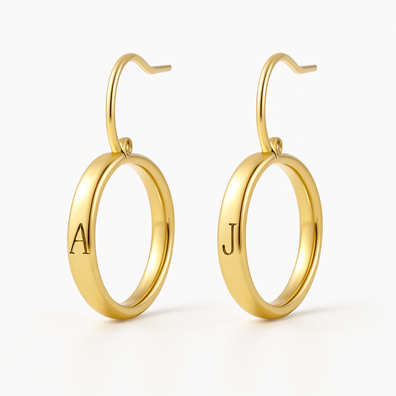 Trendy Personalized Gold Hoop Earrings: Customizable Waterproof Stainless Steel Options for Wholesale Jewelry Manufacturing 2 Trendy Personalized Gold Hoop Earrings: Customizable Waterproof Stainless Steel Options for Wholesale Jewelry Manufacturing