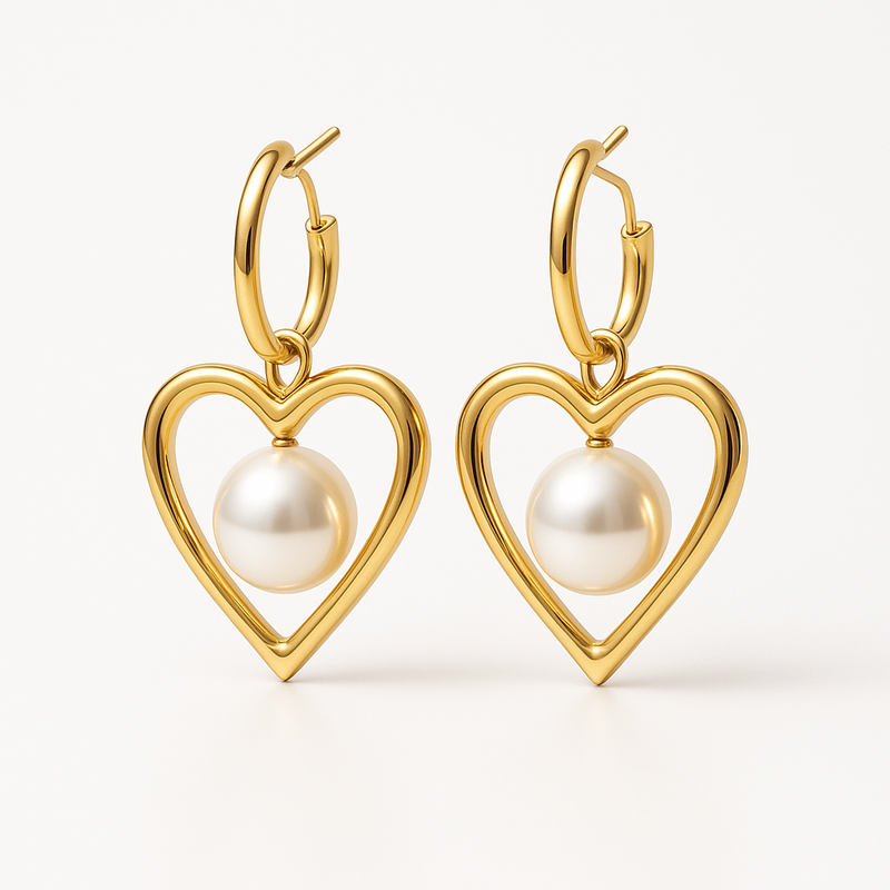 Trendy Custom Pearl Heart Earrings: Why Personalized Gold Hoop Earrings & Waterproof Stainless Steel Heart Charm Earrings Are Essential for Business Growth