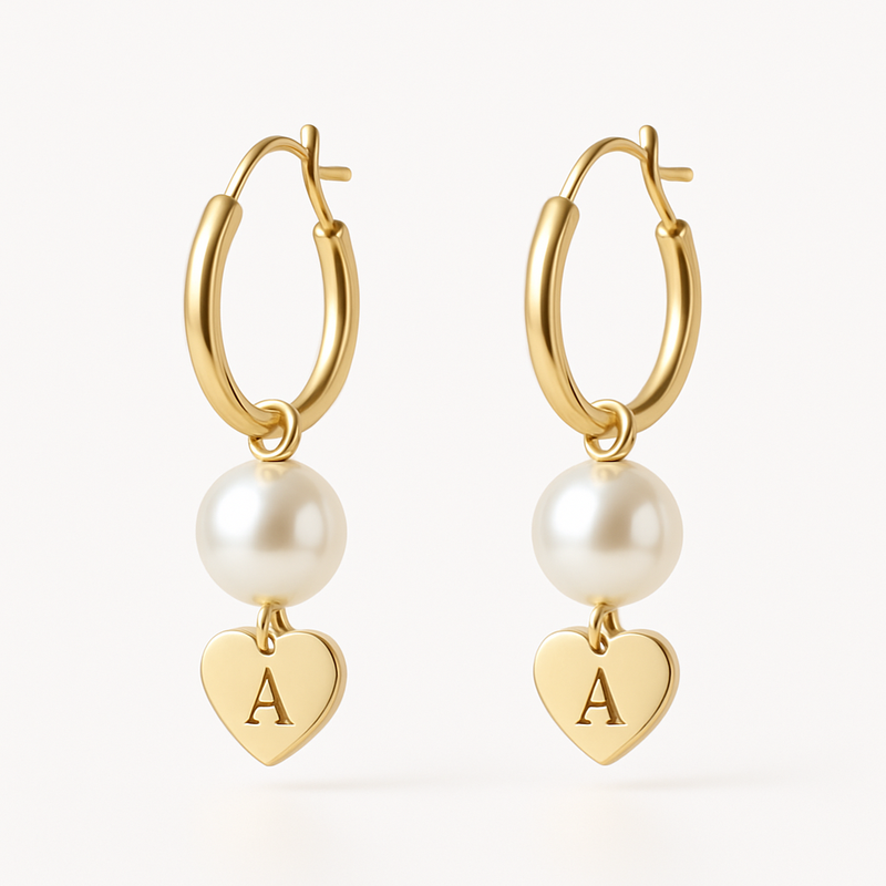 Discover Trendy Dainty Pearl Heart Charm Earrings and Personalized Waterproof Stainless Steel Hoop Earrings for Custom Jewelry Brands