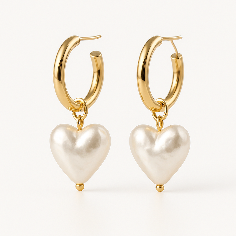 Trendy Personalized Gold Hoop Earrings, Custom Pearl Heart Charm Earrings, and Waterproof Stainless Steel Hoop Earrings: The Future of OEM/ODM Jewelry Manufacturing