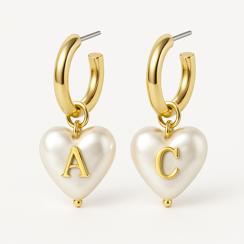 Trendy Personalized Pearl Heart Earrings, Custom Gold Hoop Earrings, and Waterproof Stainless Steel Earrings: The Future of Custom Jewelry Manufacturing