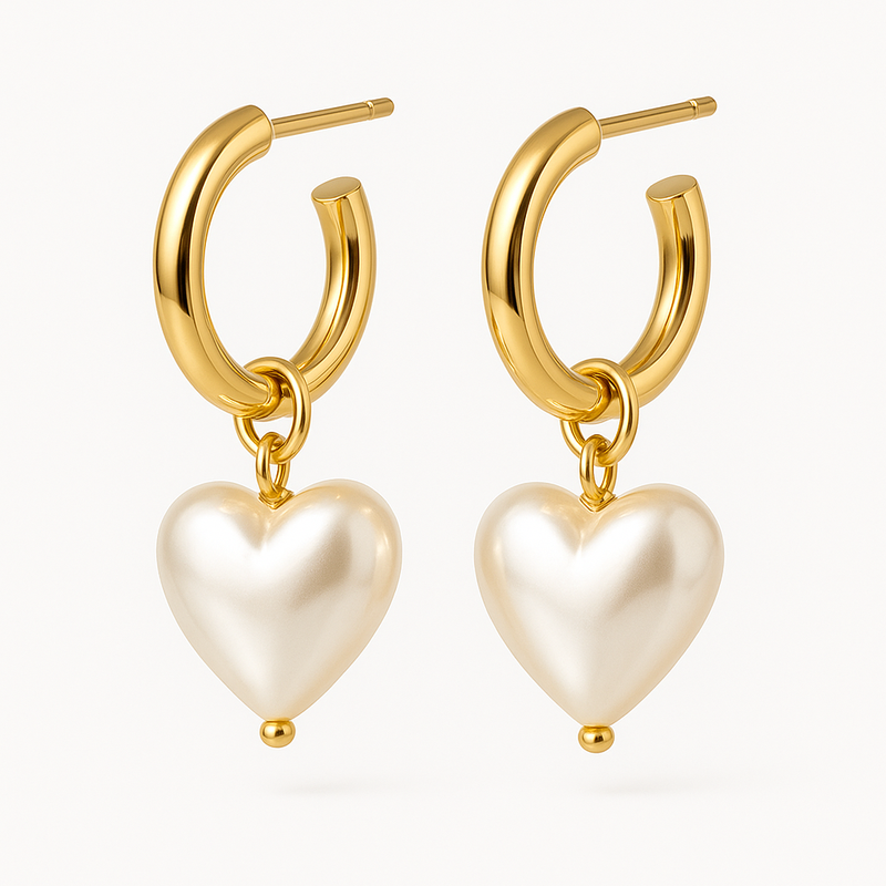 Trendy Personalized Pearl Heart Earrings, Custom Gold Hoop Earrings, and Waterproof Stainless Steel Charm Earrings: The Perfect Custom Jewelry for Your Brand’s Growth