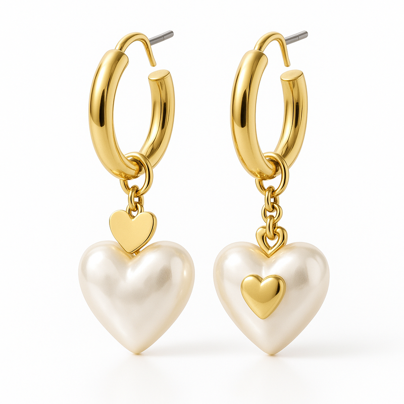 Trendy Custom Pearl Heart Earrings: A Guide to Personalized Stainless Steel Gold Hoop Earrings and Waterproof Dainty Heart Charm Earrings for Wholesale Success