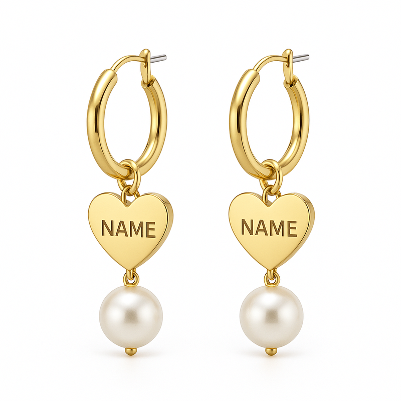 Trendy Personalized Pearl Heart Earrings, Custom Gold Hoop Earrings, and Waterproof Stainless Steel Charm Earrings: The Future of Customized Jewelry Manufacturing