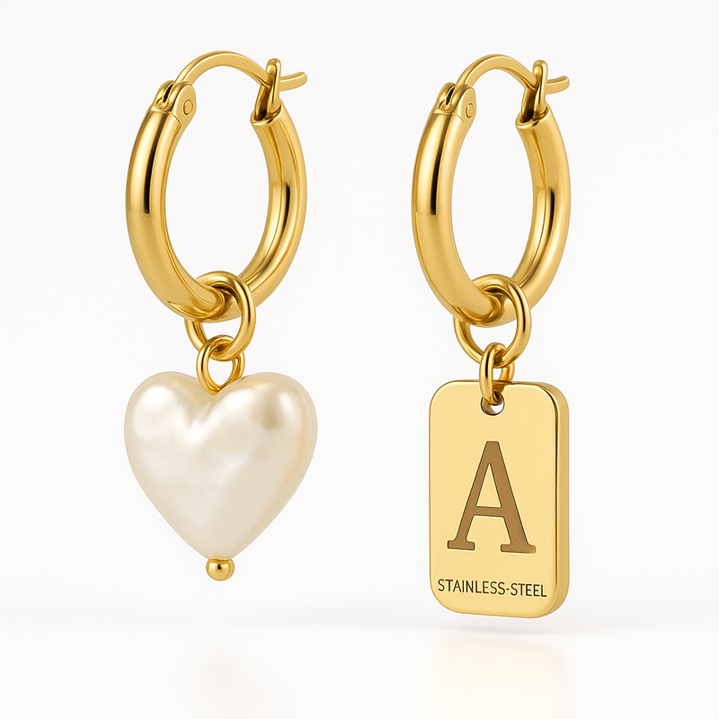Trendy Personalized Pearl Heart Earrings: Custom Stainless Steel Charm & Waterproof Gold Hoop Earrings for Your Business Growth 8 Trendy Personalized Pearl Heart Earrings: Custom Stainless Steel Charm & Waterproof Gold Hoop Earrings for Your Business Growth