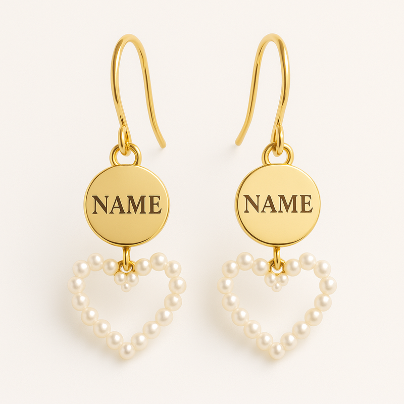 Trendy Personalized Gold Hoop Earrings: Customizable Options for Dainty Pearl Heart Designs and Waterproof Stainless Steel Styles