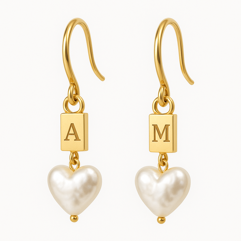Trendy Personalized Pearl Heart Earrings: Custom Stainless Steel Gold Hoop and Waterproof Dainty Pearl Charm Earrings for Your Business Growth Trendy Personalized Pearl Heart Earrings: Custom Stainless Steel Gold Hoop and Waterproof Dainty Pearl Charm Earrings for Your Business Growth