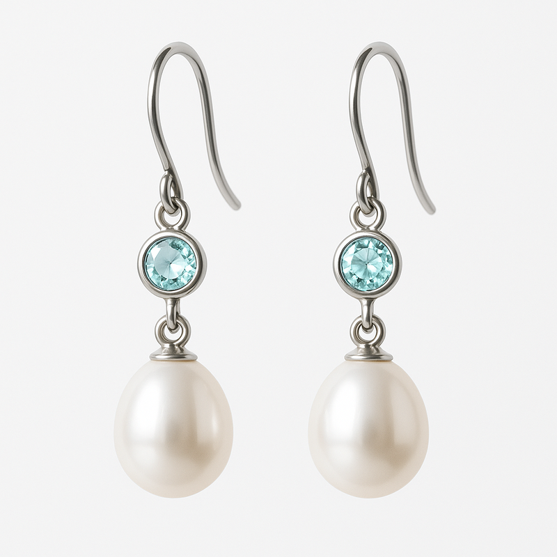 Elegant Minimalist Pearl Earrings with Meaningful Birthstone Charm Earrings: A Trendy Business Opportunity for Wholesale Customization