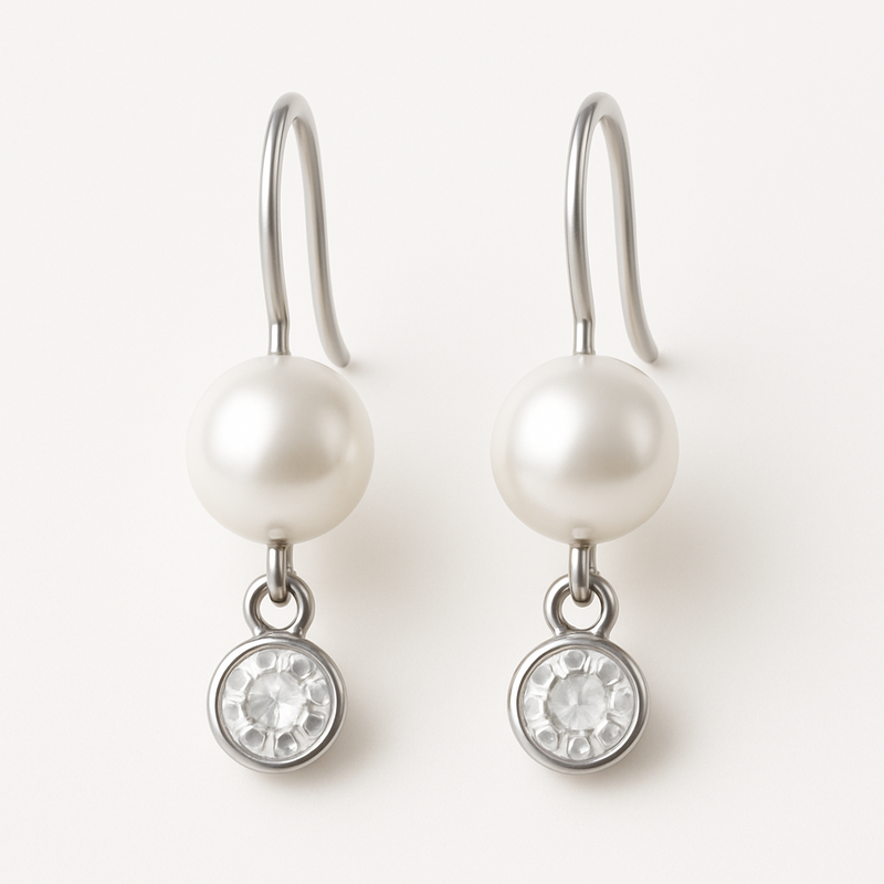 Elegant Minimalist Pearl Earrings and Birthstone Charm Drop Earrings: Customizable Wholesale Jewelry for Business Growth