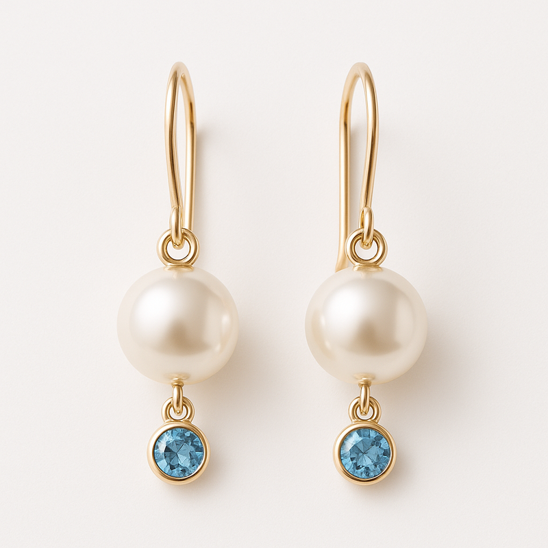 Elegant Minimalist Pearl Earrings and Birthstone Charm Drop Earrings: A Trendy, Customizable Jewelry Solution for Business Growth