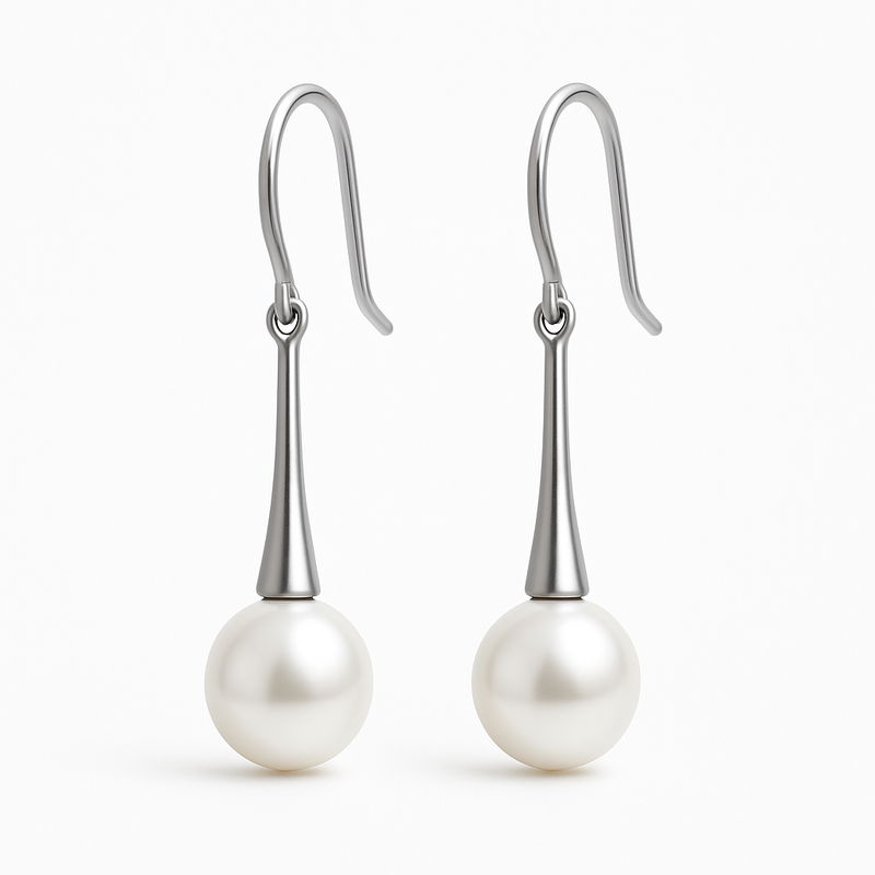 Elegant Minimalist Pearl Earrings: Boost Your Jewelry Brand with Customizable, Meaningful Designs in Stainless Steel