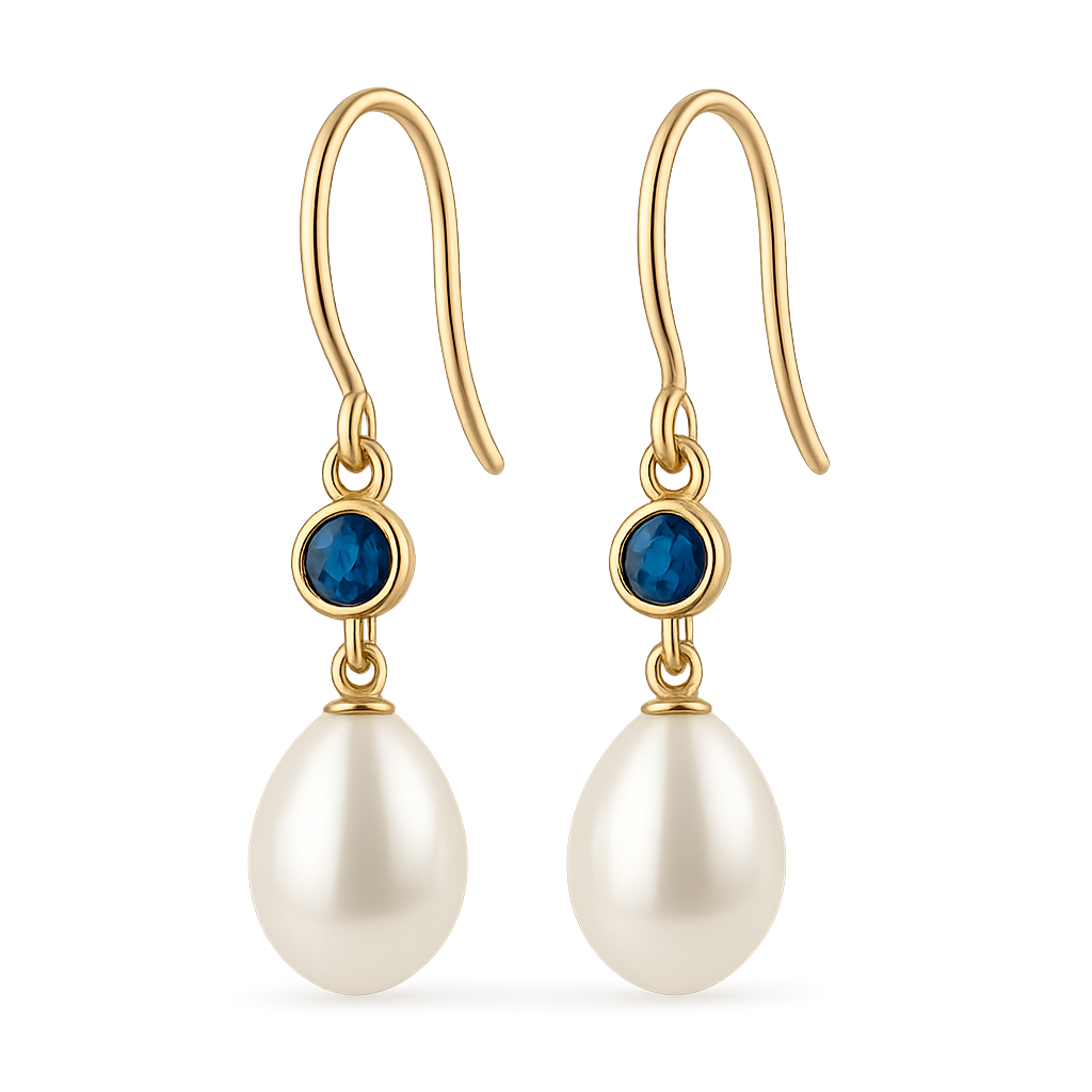 Elegant Minimalist Pearl Earrings with Birthstone Charm Drop 2 Elegant Minimalist Pearl Earrings with Birthstone Charm Drop