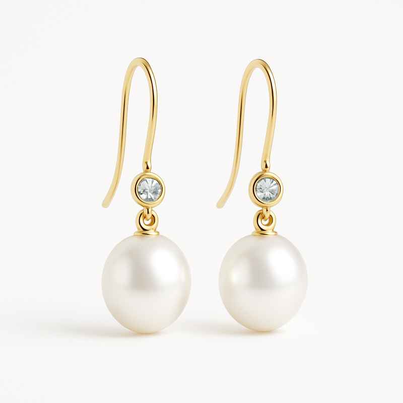Elegant Pearl Birthstone Drop Earrings - Minimalist Charm Earrings with Pearls 3 Elegant Pearl Birthstone Drop Earrings - Minimalist Charm Earrings with Pearls