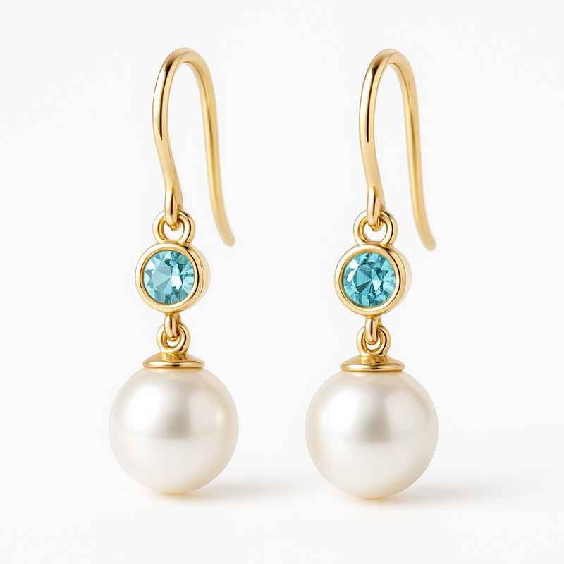 Elegant Minimalist Pearl Earrings with Meaningful Birthstone Charm