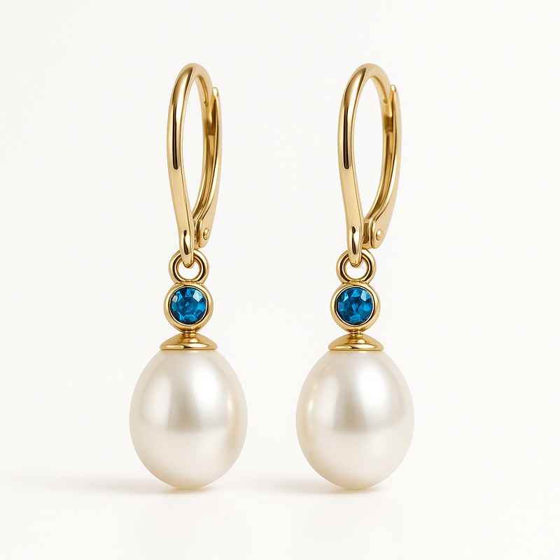 Elegant Minimalist Pearl Earrings with Meaningful Birthstone Charm