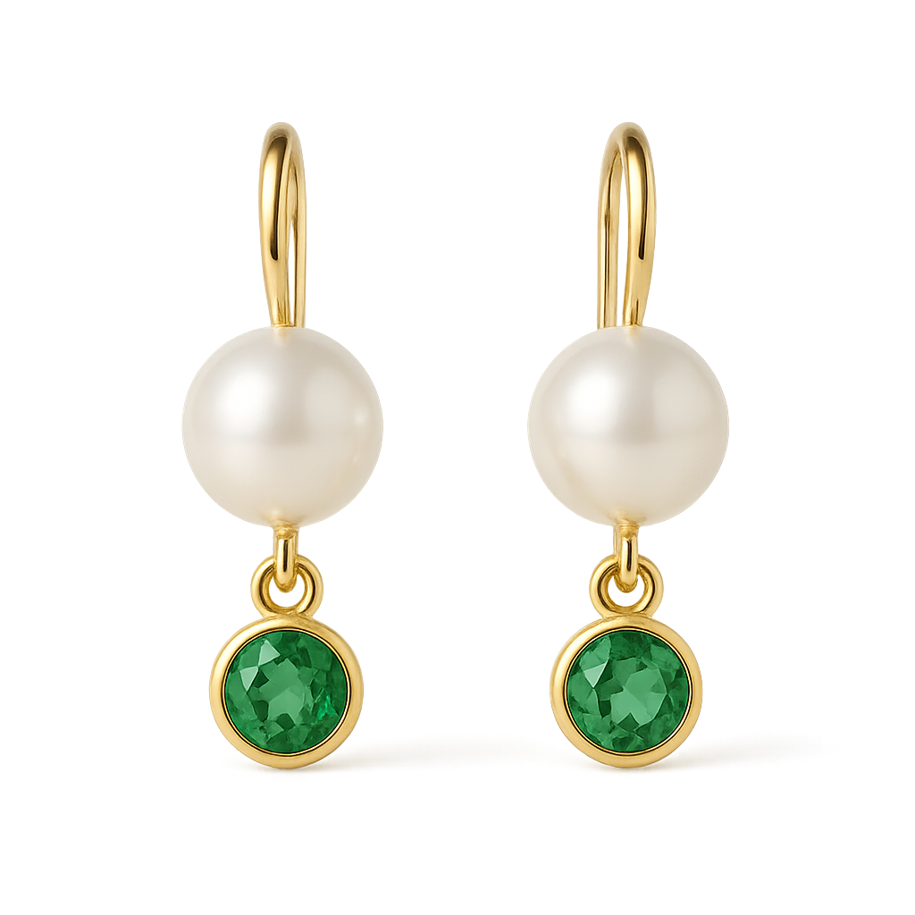 Elegant Minimalist Pearl Earrings with Meaningful Birthstone Charm