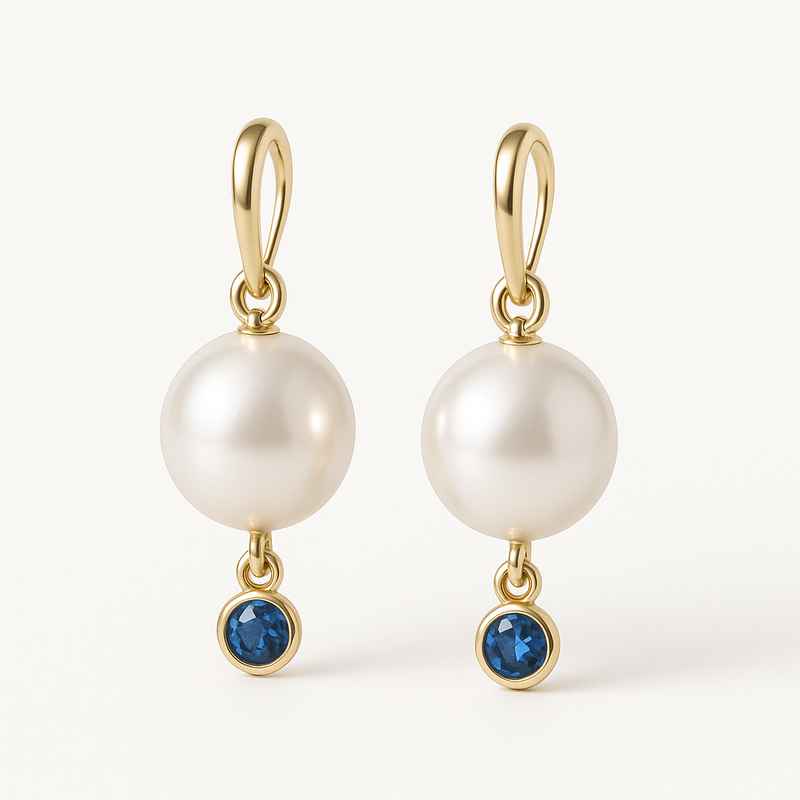 Elegant Minimalist Pearl Earrings with Meaningful Birthstone Charm 1 Elegant Minimalist Pearl Earrings with Meaningful Birthstone Charm