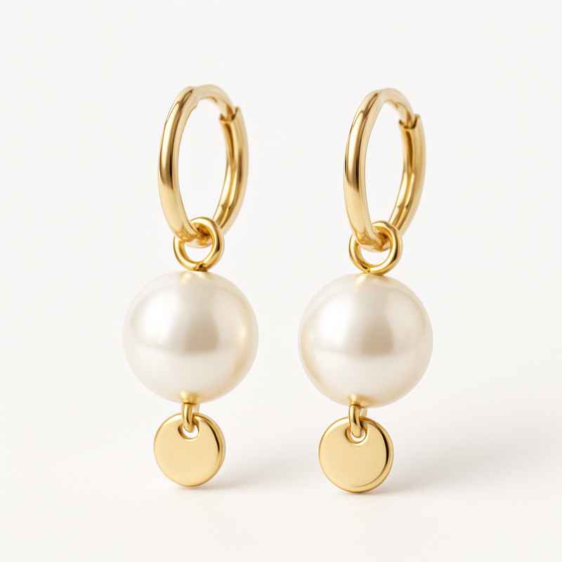 Elegant Minimalist Pearl Birthstone Earrings for Dainty Charm Drops