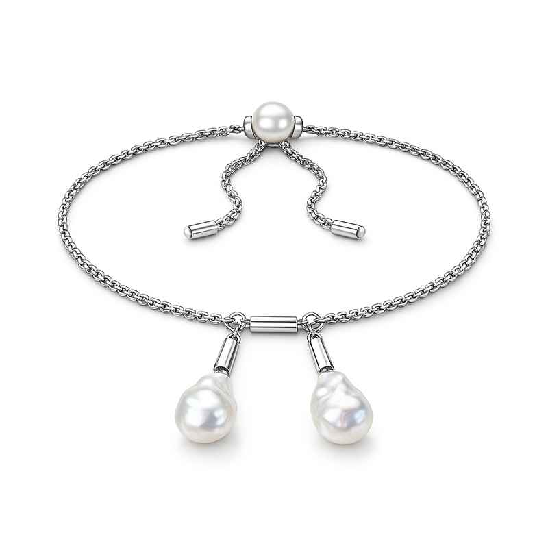 Dainty Baroque Pearl Bracelet – Adjustable Pearl Toggle Bracelet 1 Dainty Baroque Pearl Bracelet – Adjustable Pearl Toggle Bracelet