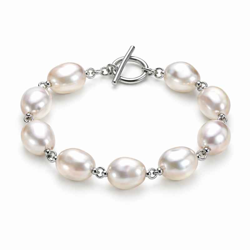 Dainty Adjustable Baroque Pearl Stainless Steel Toggle Closure Bracelet 1 Dainty Adjustable Baroque Pearl Stainless Steel Toggle Closure Bracelet