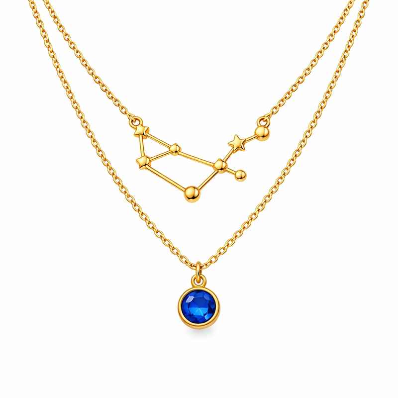 Custom Zodiac Constellation Necklace with Birthstone Pendant Necklace 1 Custom Zodiac Constellation Necklace with Birthstone Pendant Necklace