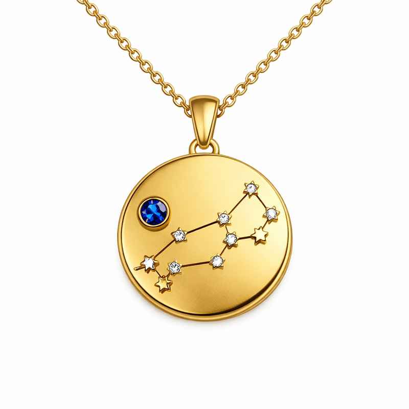 Custom Zodiac Constellation Birthstone Pendant Necklace - Personalized Gold Plated Stainless Steel Jewelry 1 Custom Zodiac Constellation Birthstone Pendant Necklace - Personalized Gold Plated Stainless Steel Jewelry