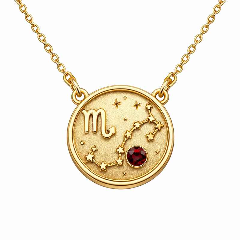 Custom Zodiac Birthstone Pendant Necklace Gold Plated Constellation 1 Custom Zodiac Birthstone Pendant Necklace Gold Plated Constellation
