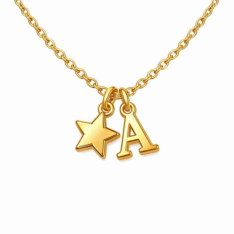 Waterproof 18k Gold Plated Necklace with Stainless Steel Star Charm 2 Waterproof 18k Gold Plated Necklace with Stainless Steel Star Charm