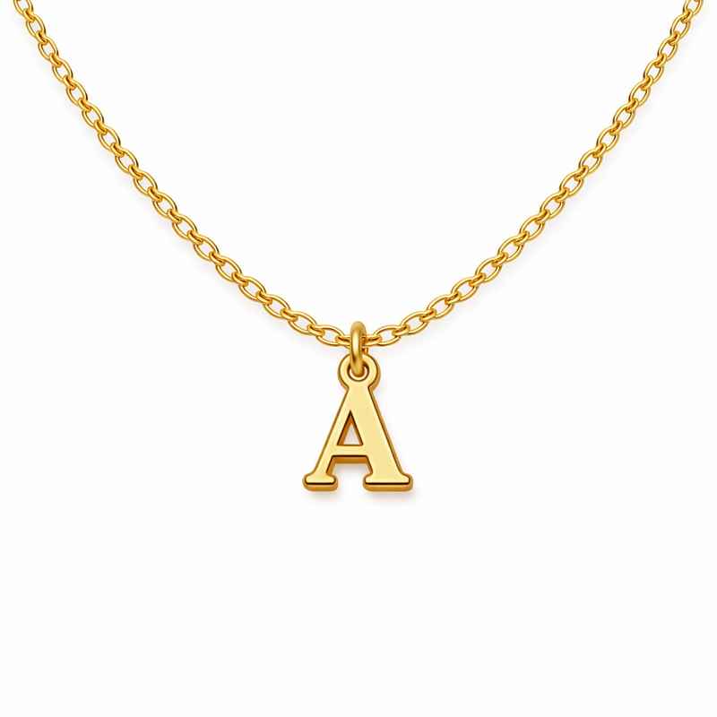 Waterproof Gold Plated Initial Necklace with 18k Stainless Steel Charm 1 Waterproof Gold Plated Initial Necklace with 18k Stainless Steel Charm