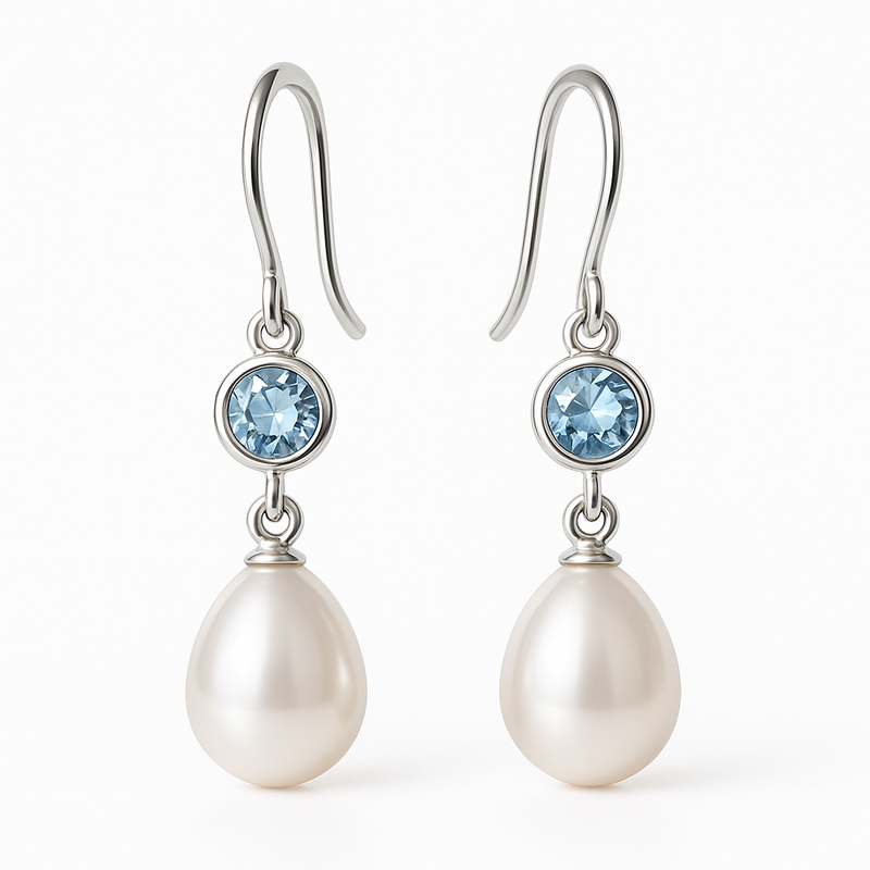 Elegant Minimalist Pearl Earrings: Customizable Designs for Meaningful Birthstone Charm and Pearl Drop Earrings with Birthstone Wholesale Manufacturing