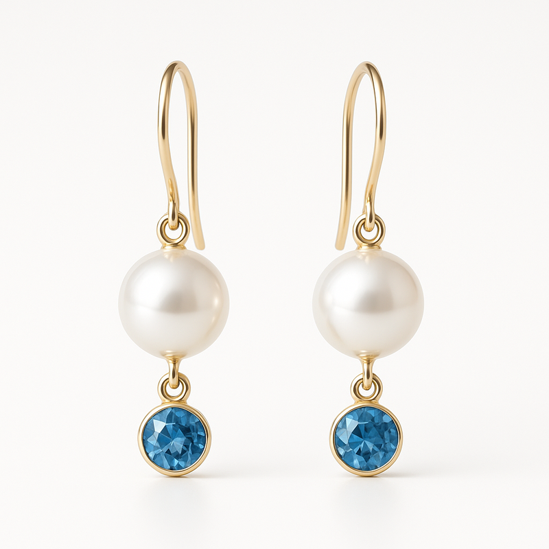 Elegant Minimalist Pearl Earrings with Birthstones: Customization and Wholesale Opportunities for Jewelry Brands