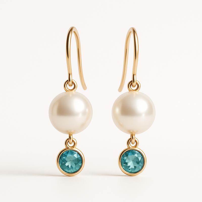 Elegant Minimalist Pearl Earrings: The Perfect Customizable Birthstone Charm Drop Earrings for Your Jewelry Line