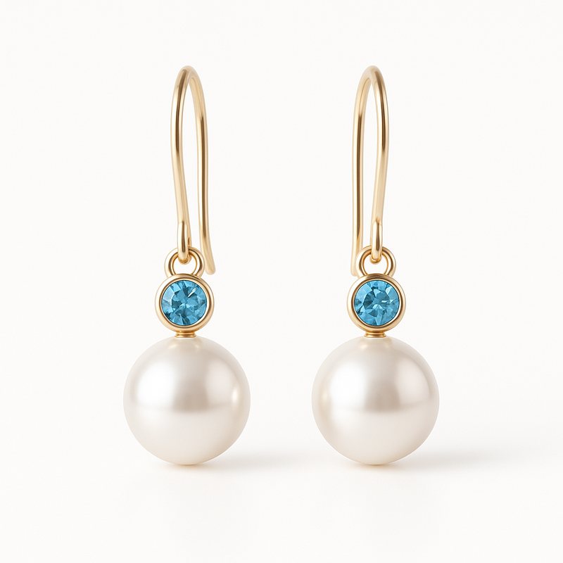 Elegant Minimalist Pearl Drop Earrings: The Perfect Customizable Addition to Your Wholesale Jewelry Line with Meaningful Birthstone Charm Options