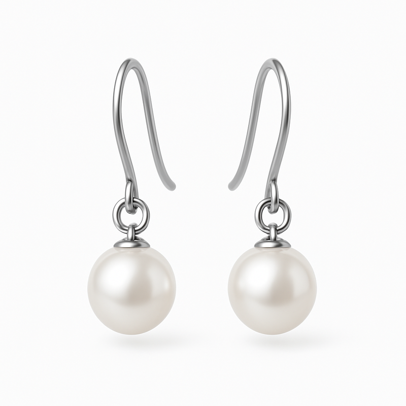 Elegant Pearl Birthstone Earrings: Customizable Minimalist Charm Drop Designs for Wholesale Jewelry Brands