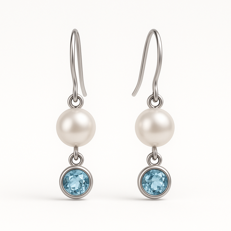 Elevate Your Jewelry Collection with Elegant Minimalist Pearl Earrings and Custom Birthstone Charm Drop Earrings for Meaningful Designs