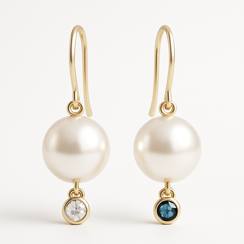 Elegant Minimalist Pearl Earrings with Meaningful Birthstone Charms: Wholesale Opportunities for Jewelry Brands