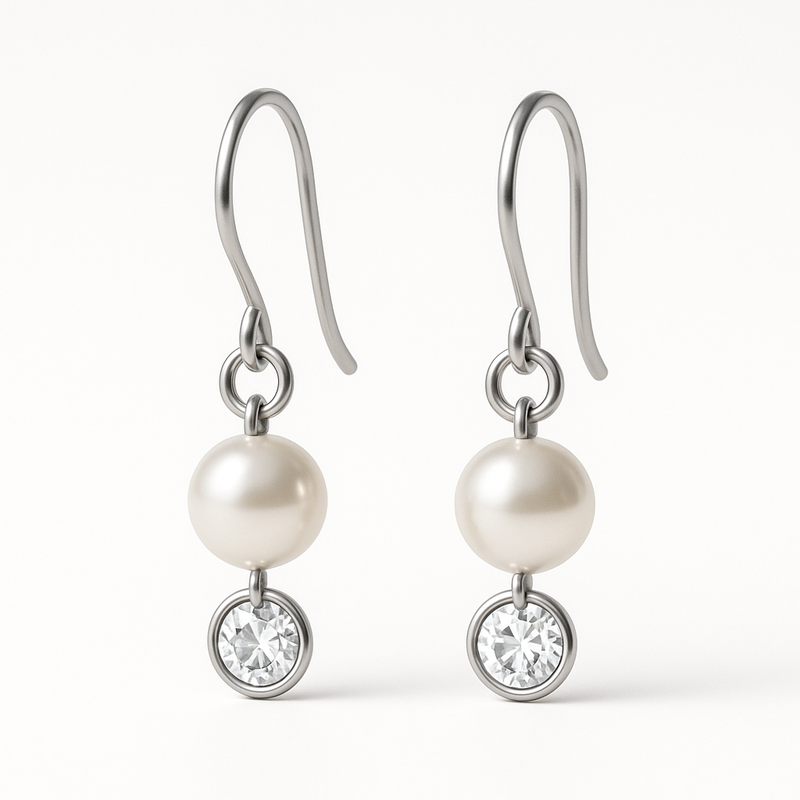 Elegant Minimalist Pearl Earrings and Birthstone Charm Drop Earrings: Customizable Wholesale Jewelry for Meaningful Pearl Birthstone Jewelry Collections