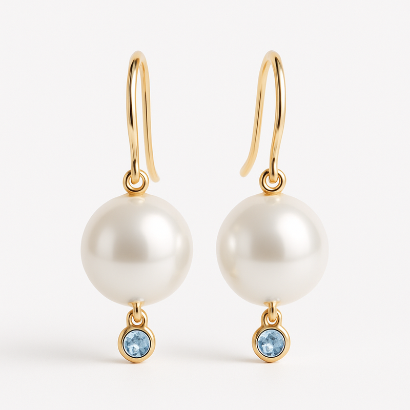 Elegant Minimalist Pearl Earrings for Wholesale: Custom Birthstone Charm Drops with Meaningful Design & Low MOQ Elegant Minimalist Pearl Earrings for Wholesale: Custom Birthstone Charm Drops with Meaningful Design & Low MOQ