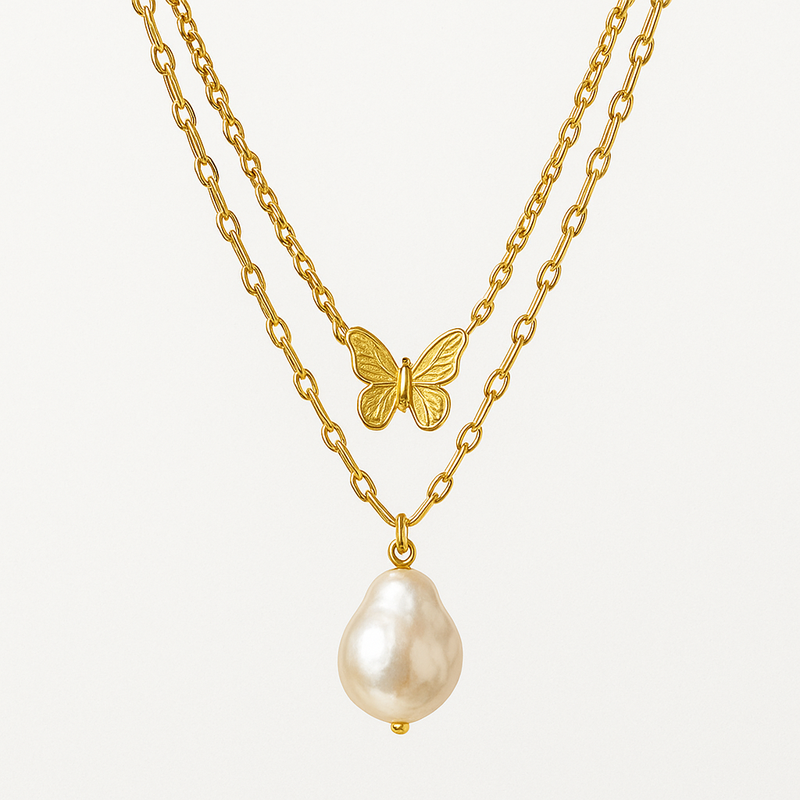 Sustainable Baroque Pearl Necklace Trends: Customization, Quality, and Wholesale Opportunities in Butterfly Accent Gold & 14k Gold Plated Layering Necklaces