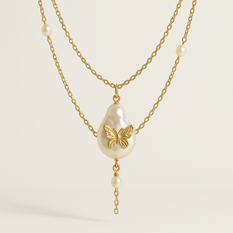 Elevating Your Jewelry Brand with Sustainable Baroque Pearl Necklaces, 14k Gold Plated Butterfly Necklaces, and Layering Necklaces with Pearl Accents
