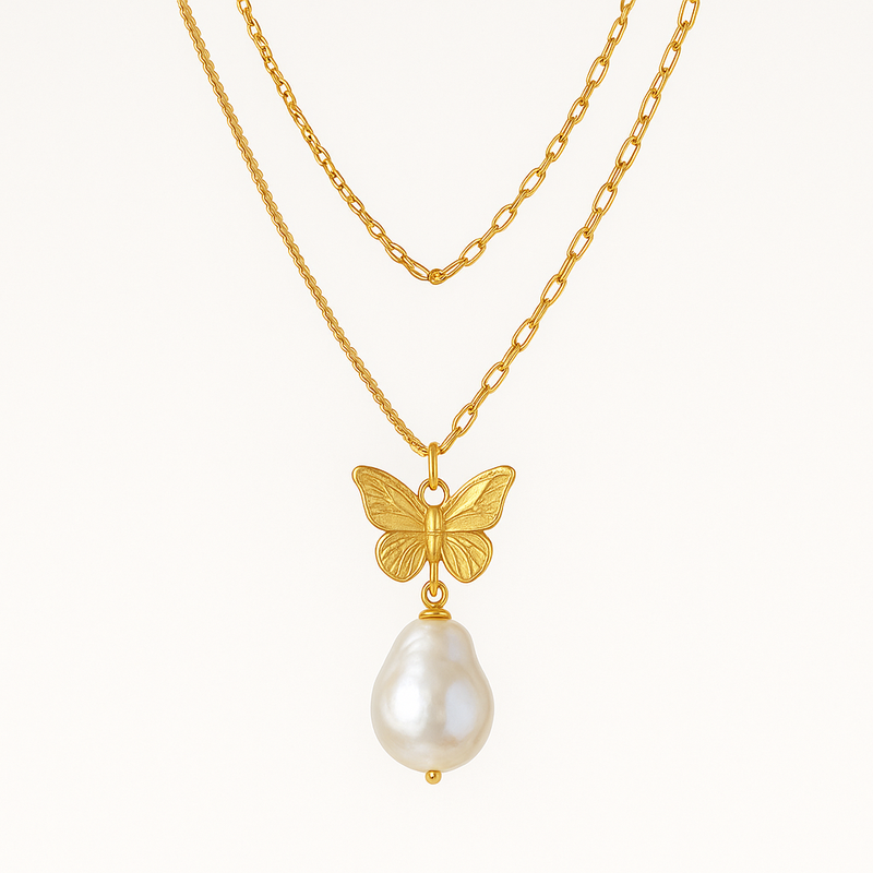 Elevate Your Jewelry Business with Sustainable Baroque Pearl Necklaces and 14k Gold Plated Butterfly Necklaces for Layered Styles